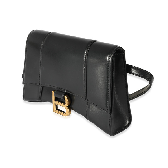 Balenciaga Black Smooth Leather Hourglass XS Belt Bag - Picture 4 of 7